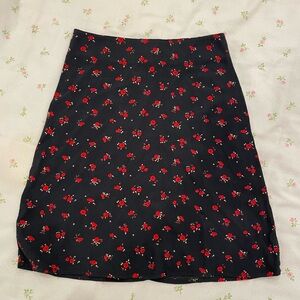 Floral Black Skirt Mini Brandy Melville